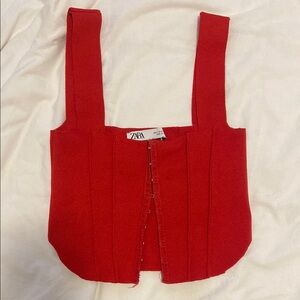 Zara Red Corset Top